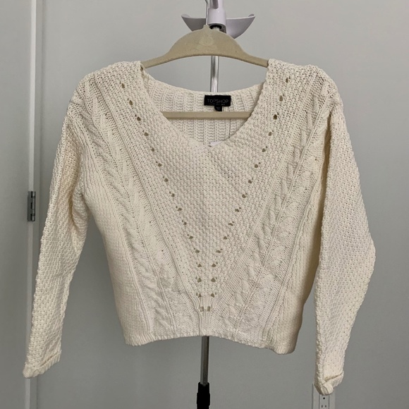 Topshop Cropped Cream Sweater - US 2, UK 6 - Picture 1 of 3